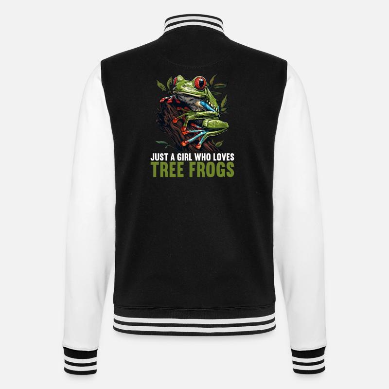 Tree Frog Baumfrösche Baumfrosch - College-Sweatjacke - Schwarz/Weiß