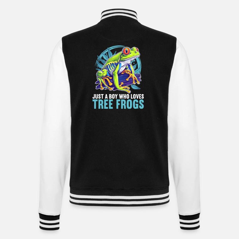 Tree Frog Baumfrösche Baumfrosch - College Sweat Jacket - black/white