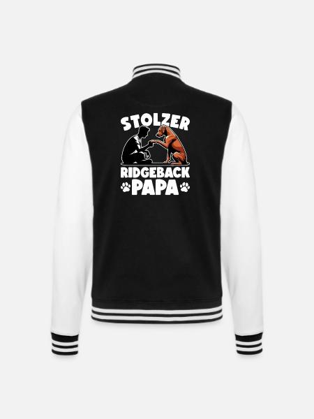 Rhodesian Ridgeback Papa Rhodesian Ridgebacks - College-Sweatjacke - Schwarz/Weiß
