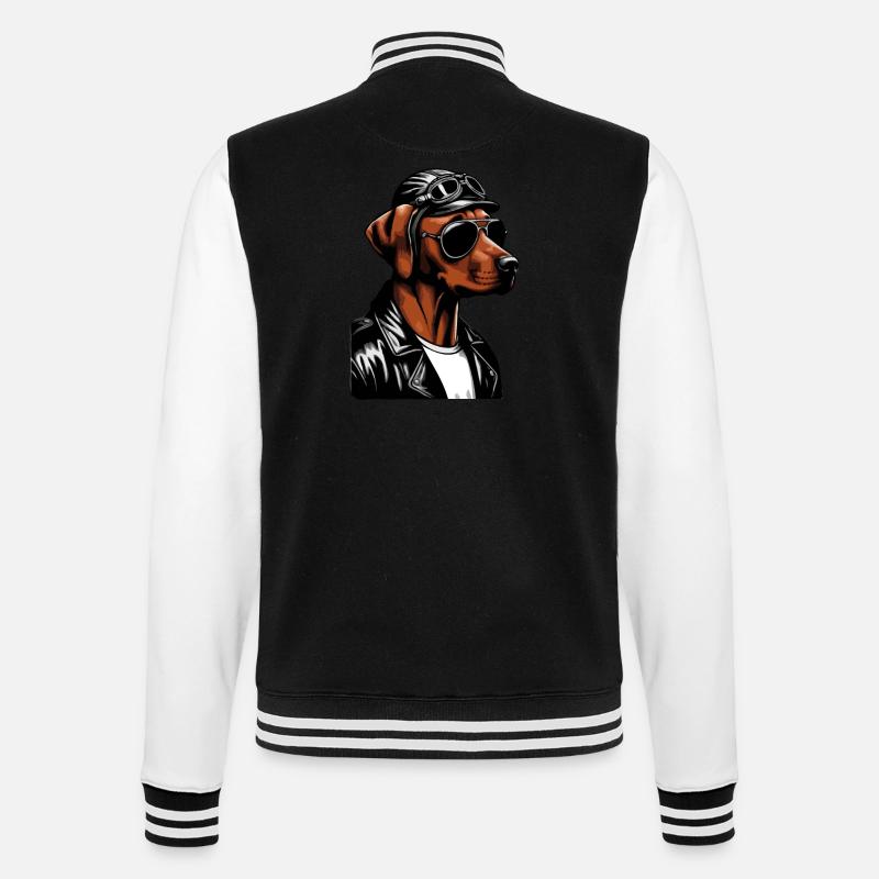 Rhodesian Ridgeback Cool Rhodesian Ridgebacks - College Sweat Jacket - black/white