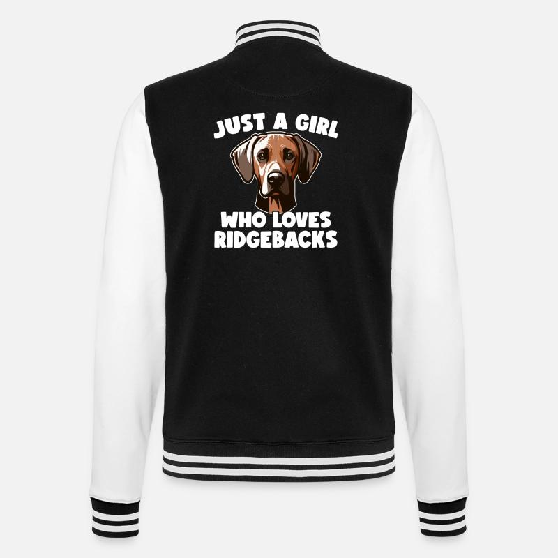 Rhodesian Ridgeback Girl Rhodesian Ridgebacks - College Sweat Jacket - black/white