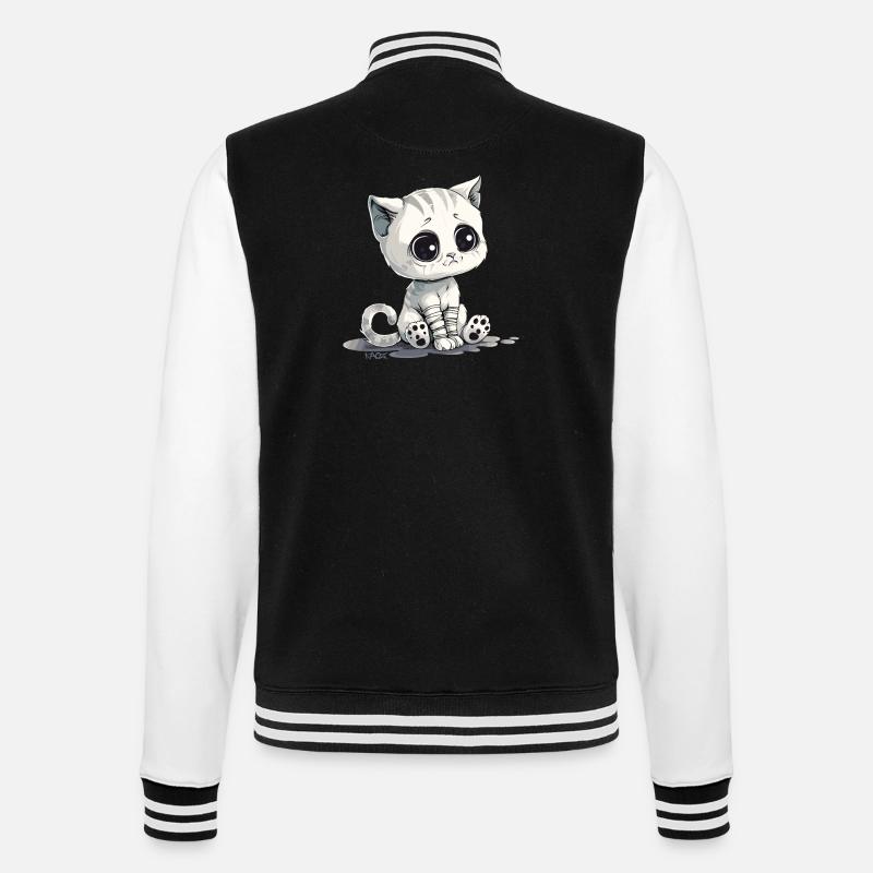 Mignon petit chaton triste - Veste Teddy - noir/blanc