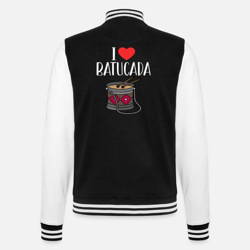 Batucada Drum Humor - College Sweat Jacket - black/white