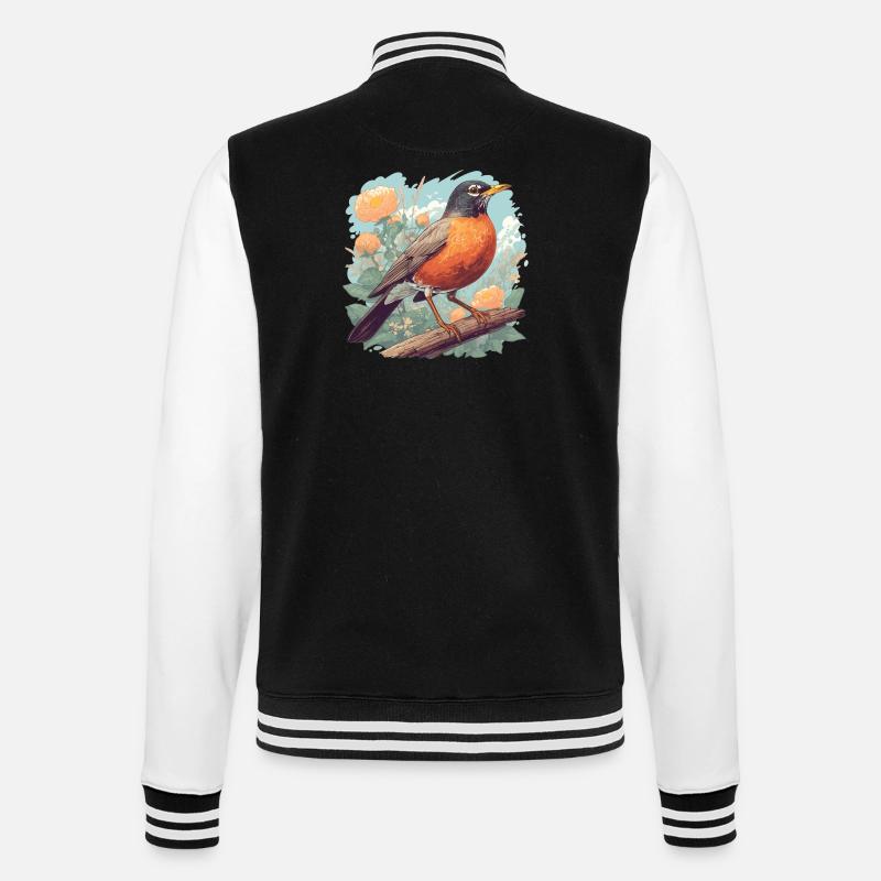 Robin Rotkehlchen - College Sweat Jacket - black/white