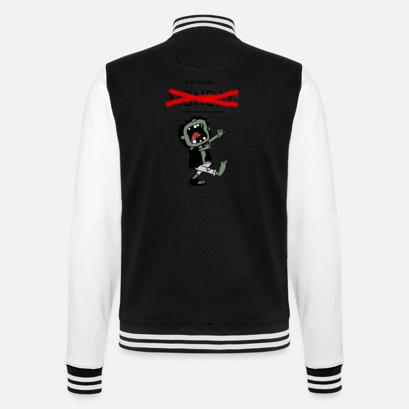 Je déteste les lundis - Veste Teddy - noir/blanc