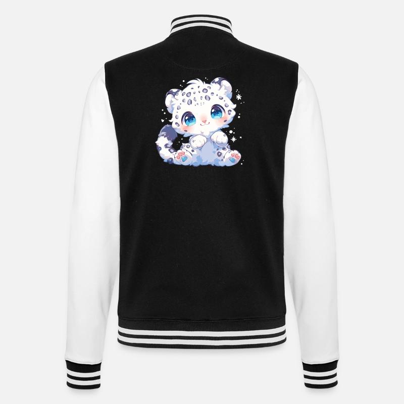 Snow Leopard Schneeleoparden Schneeleopard - College Sweat Jacket - black/white