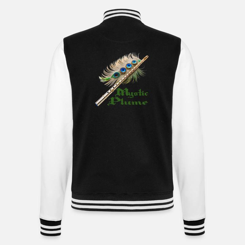 FLUTE FEATHER, MYSTIC PLUME - College Sweat Jacket - black/white