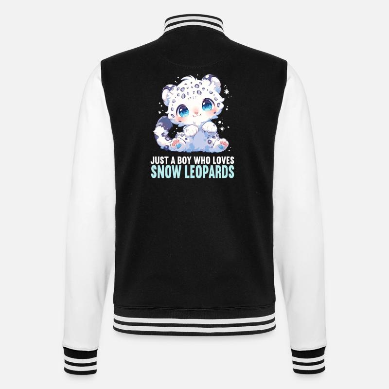 Snow Leopard Schneeleoparden Schneeleopard - College Sweat Jacket - black/white