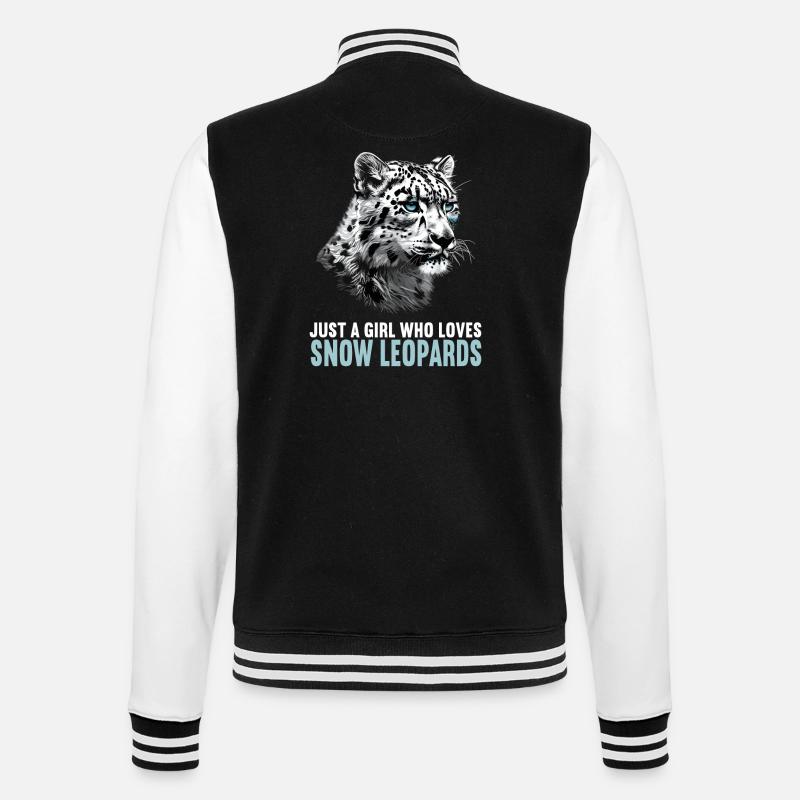 Snow Leopard Schneeleoparden Schneeleopard - College Sweat Jacket - black/white