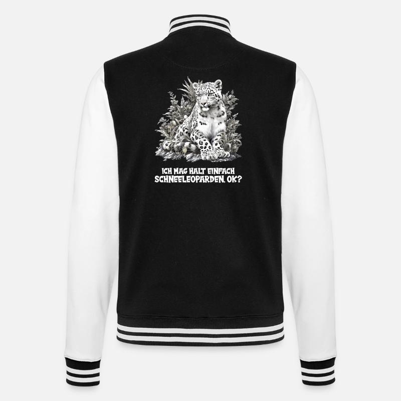 Snow Leopard Schneeleoparden Schneeleopard - College Sweat Jacket - black/white