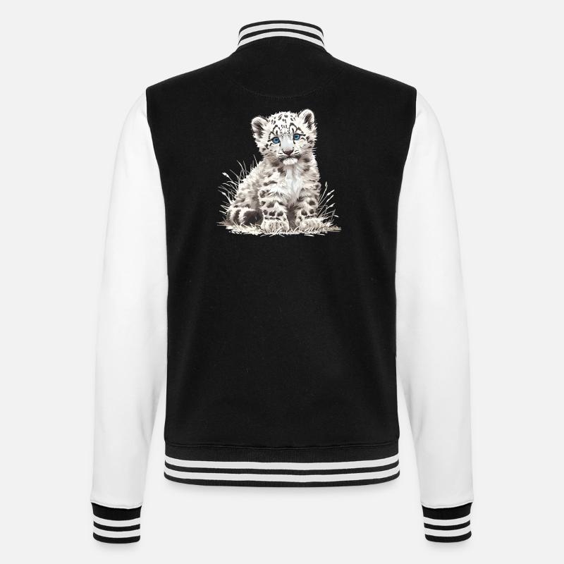 Snow Leopard Schneeleoparden Schneeleopard - College-Sweatjacke - Schwarz/Weiß