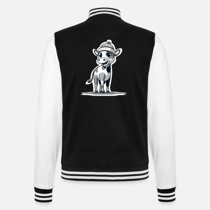 Veau avec bonnet bk - Veste Teddy - noir/blanc