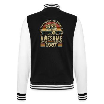 Né en Août 1987 Cadeau Anniversaire Août 1987 Août - Veste Teddy - noir/blanc - Dos - Marisol (170cm)