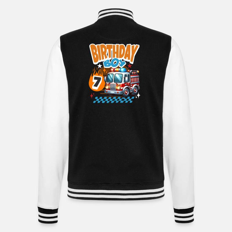 7th Birthday Fire Brigade - College Sweat Jacket - black/white