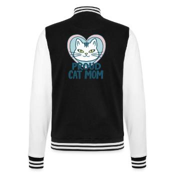 STOLZE KATZENMAMA - College-Sweatjacke - Schwarz/Weiß - Hinten - Marisol (170cm)