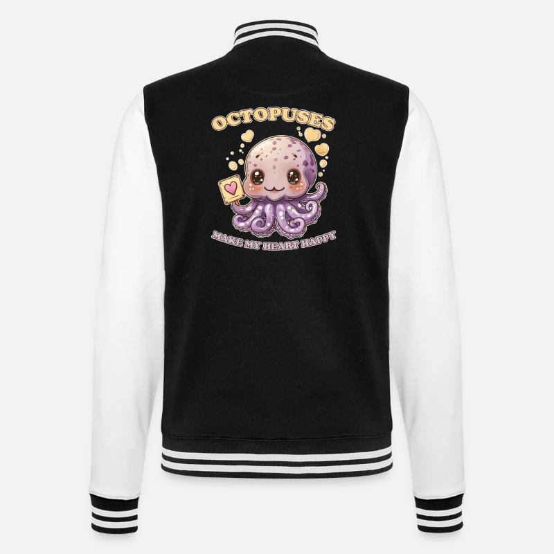 Funny Octopus Cephalopod Squid Gift - College Sweat Jacket - black/white