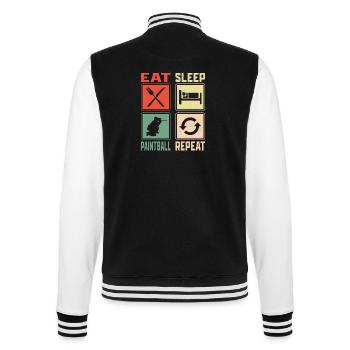 Eat Sleep Paintball Repeat Paintballer Tactical Pl - College-Sweatjacke - Schwarz/Weiß - Hinten - Marisol (170cm)