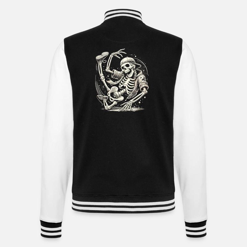 Skeleton Breakdance Master - College Sweat Jacket - black/white