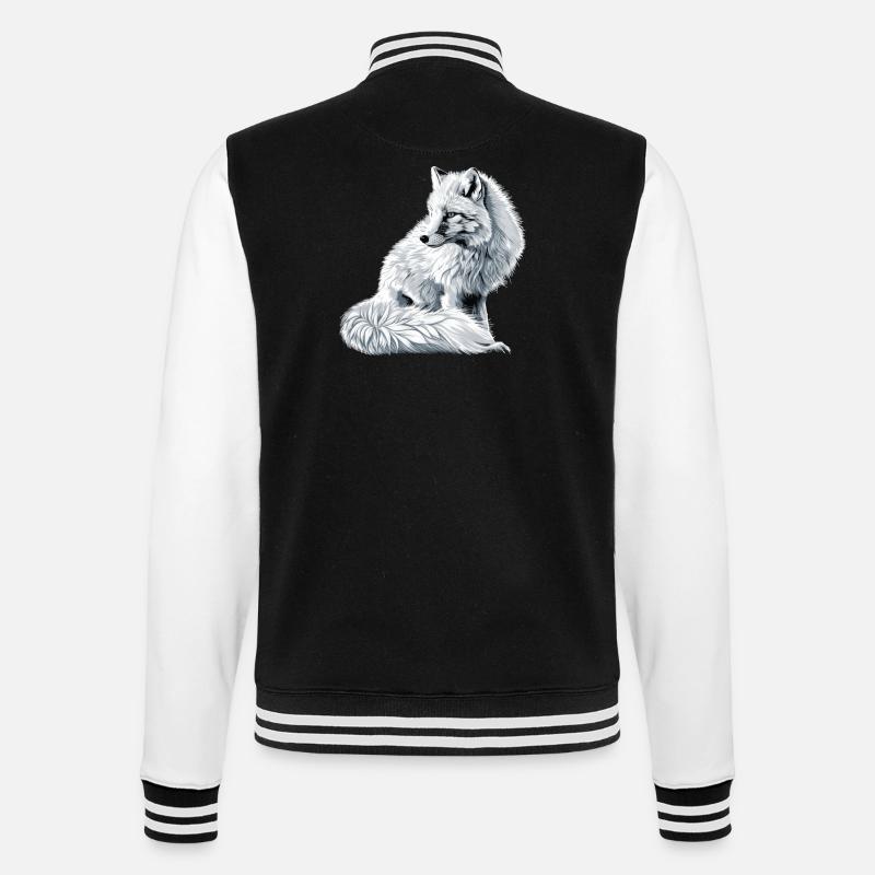 Arctic Fox Polarfüchse Polarfuchs - College-Sweatjacke - Schwarz/Weiß