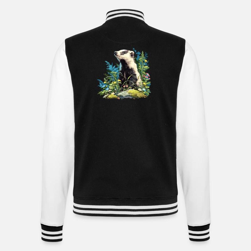 Badger Dachse Dachs - College-Sweatjacke - Schwarz/Weiß