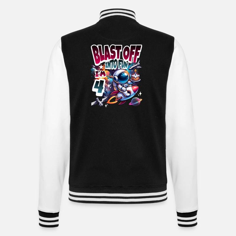 Astronaute 4e anniversaire Espace - Veste Teddy - noir/blanc