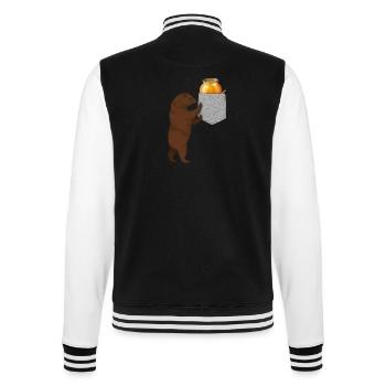 Ours cherchant un baril de miel dans votre fausse poche - Veste Teddy - noir/blanc - Dos - Marisol (170cm)