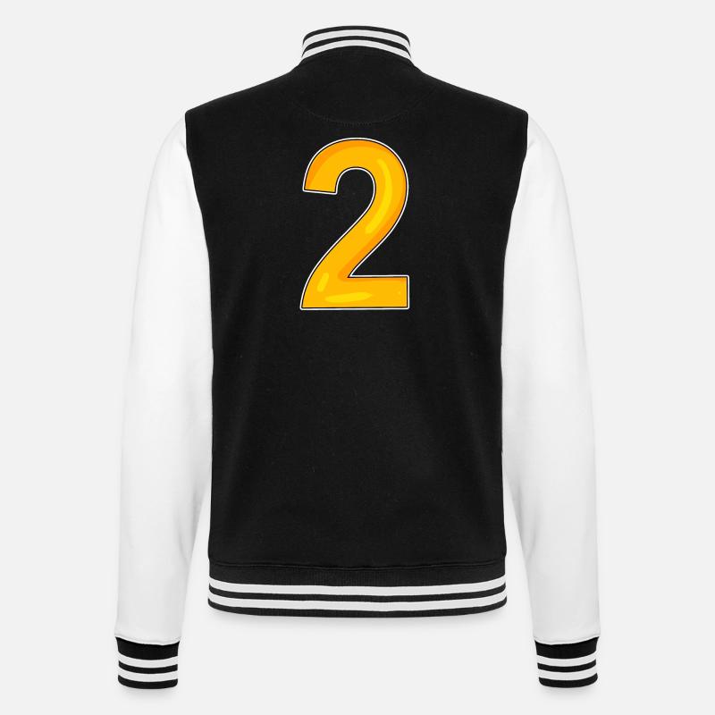 2 - College-Sweatjacke - Schwarz/Weiß