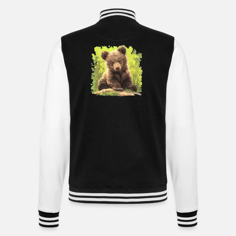Bear Bären Bär - College Sweat Jacket - black/white