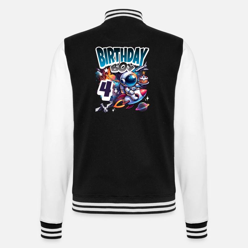 Astronaut 4th Birthday Space - College Sweat Jacket - black/white