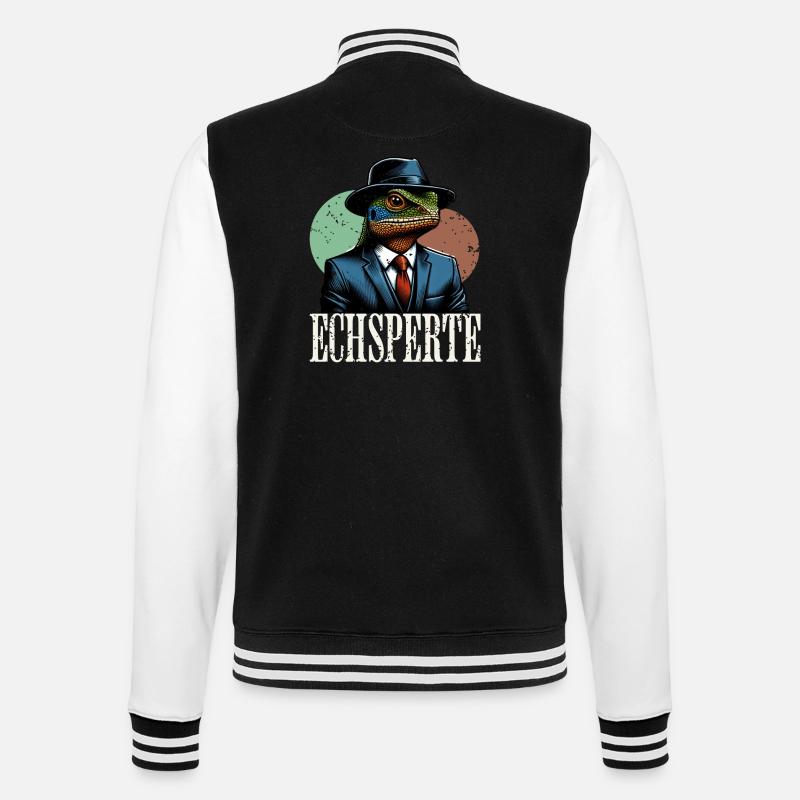 Echsperte Experte - College-Sweatjacke - Schwarz/Weiß