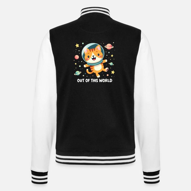 CHAT DE L’ESPACE GALAXY - Veste Teddy - noir/blanc