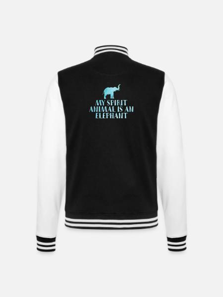 Mein Krafttier ist Elefant Lustig Ehrgeizig - College-Sweatjacke - Schwarz/Weiß