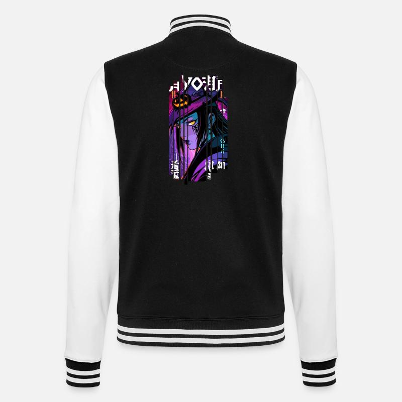 Halloween - Witch Geometric Effect Mauve - College Sweat Jacket - black/white