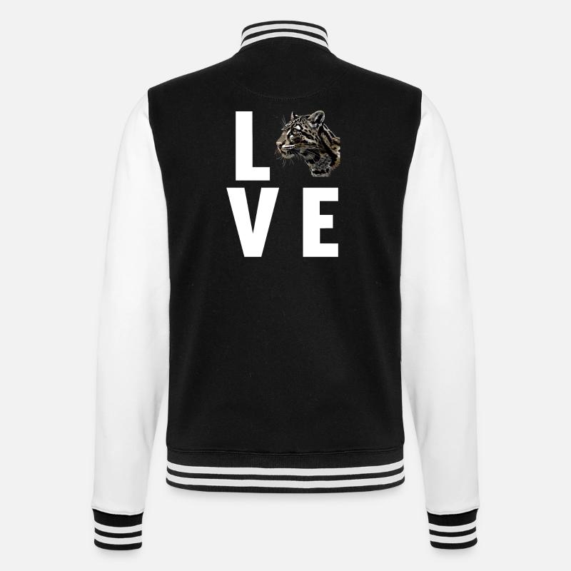 Clouded Leopard Nebelparder - College-Sweatjacke - Schwarz/Weiß
