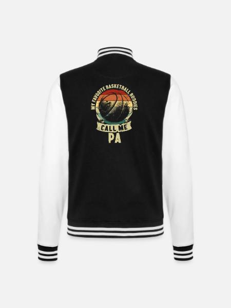 Basketball Buddies Vatertag Vater Kinder Geschenk - College-Sweatjacke - Schwarz/Weiß