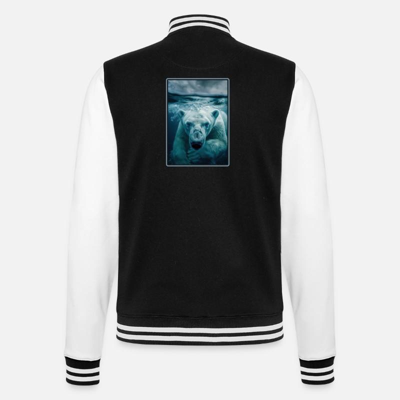 Polar Bear Eisbären Eisbär - College-Sweatjacke - Schwarz/Weiß