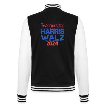 Lehrer für Harris Walz 2024 - College-Sweatjacke - Schwarz/Weiß - Hinten - Marisol (170cm)
