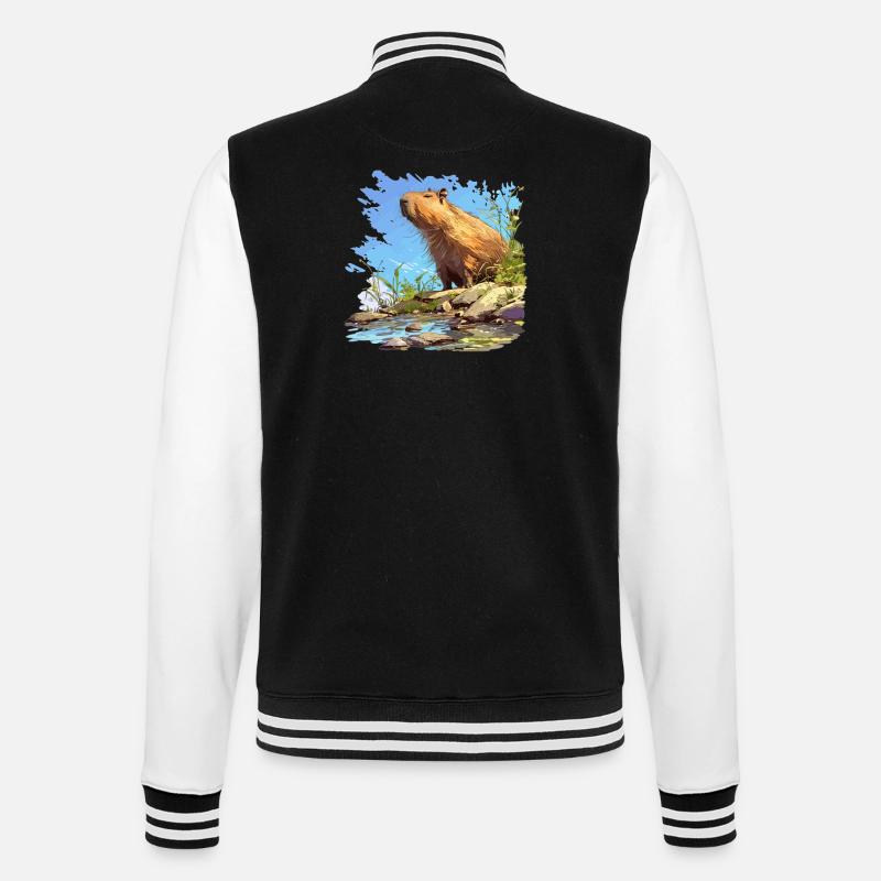 Capybaras Capybara - College Sweat Jacket - black/white