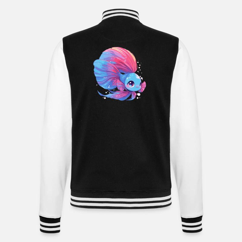 Bettas Betta Poisson Betta - Veste Teddy - noir/blanc