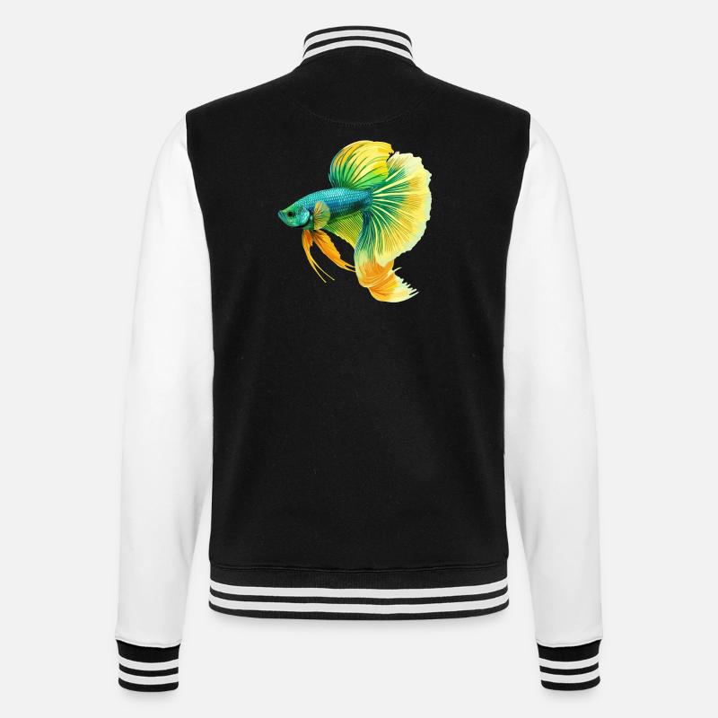 Bettas Betta Poisson Betta - Veste Teddy - noir/blanc