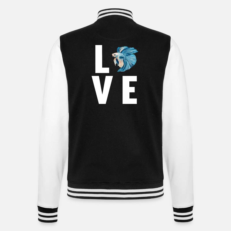 Bettas Betta Poisson Betta - Veste Teddy - noir/blanc