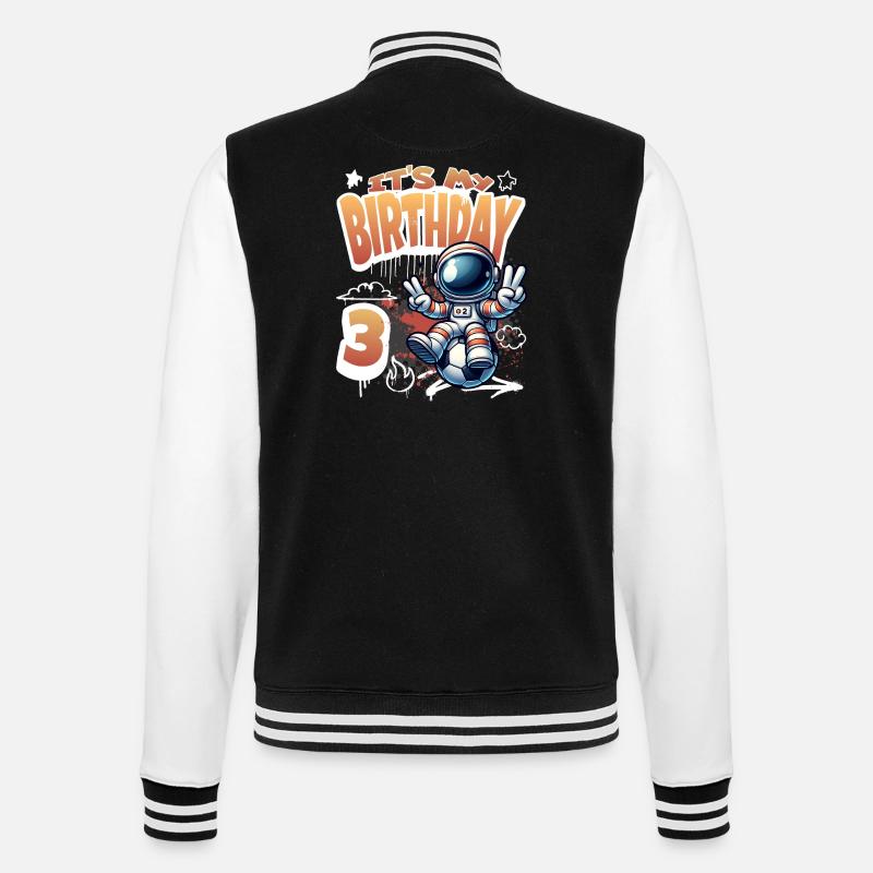 Graffiti Astronaut 3rd Birthday - College Sweat Jacket - black/white