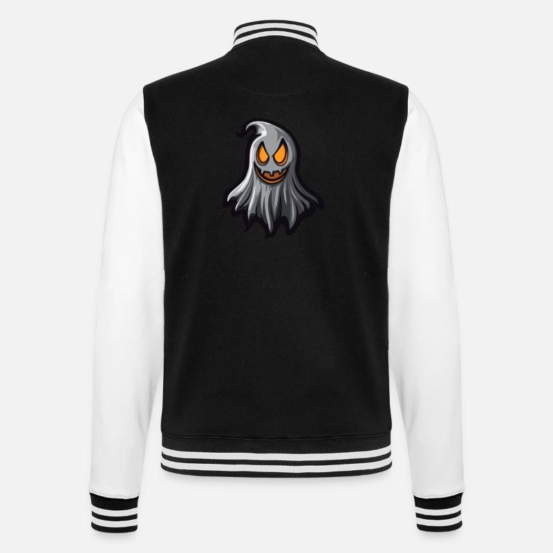 Geist Halloween Comic - College-Sweatjacke - Schwarz/Weiß