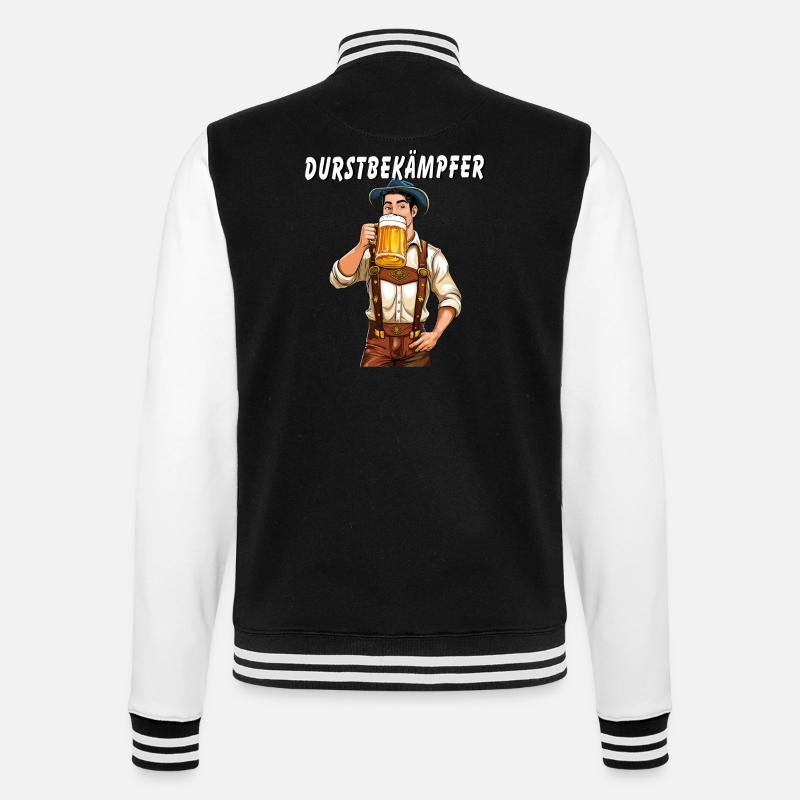 MANN Bier DURSTBEKÄMPFER - College-Sweatjacke - Schwarz/Weiß