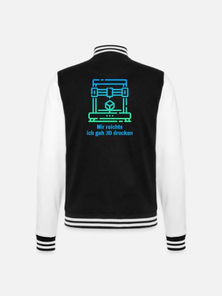 3D Drucker Modellbau Geschenk für Bastler Drucken - College-Sweatjacke - Schwarz/Weiß