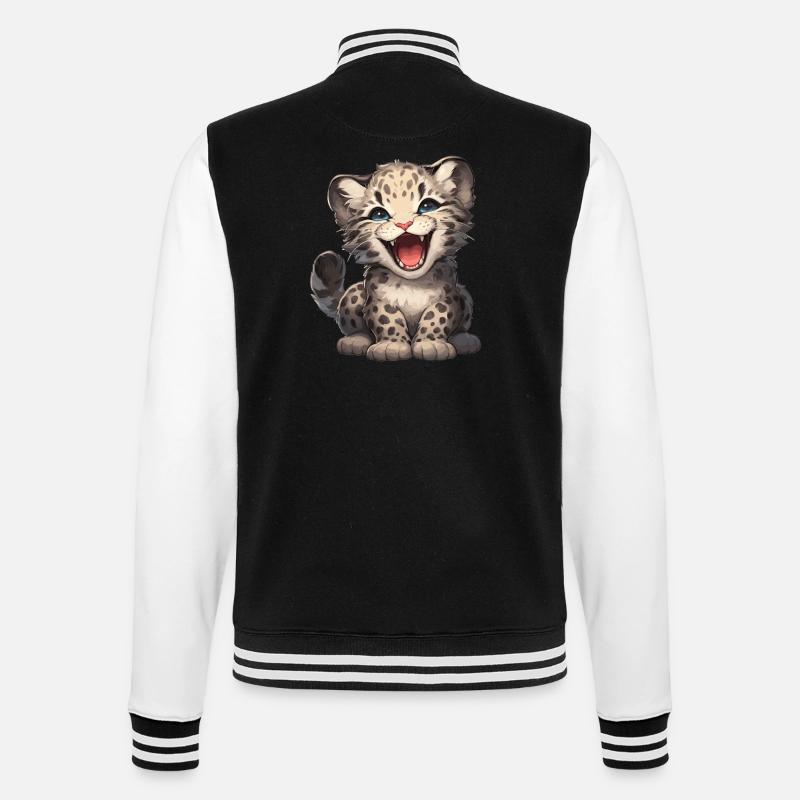 Clouded Leopard Nebelparder - College-Sweatjacke - Schwarz/Weiß
