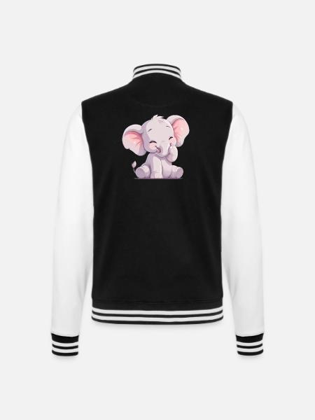 Elephant Elefanten Elefant - College-Sweatjacke - Schwarz/Weiß