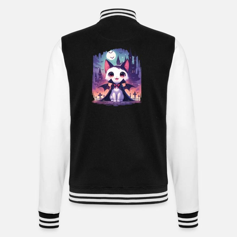 Chat vampire d’Halloween mignon - Veste Teddy - noir/blanc