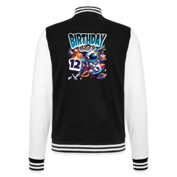 Astronaut 12th Birthday Space - College Sweat Jacket - black/white - Back - Marisol (170cm)