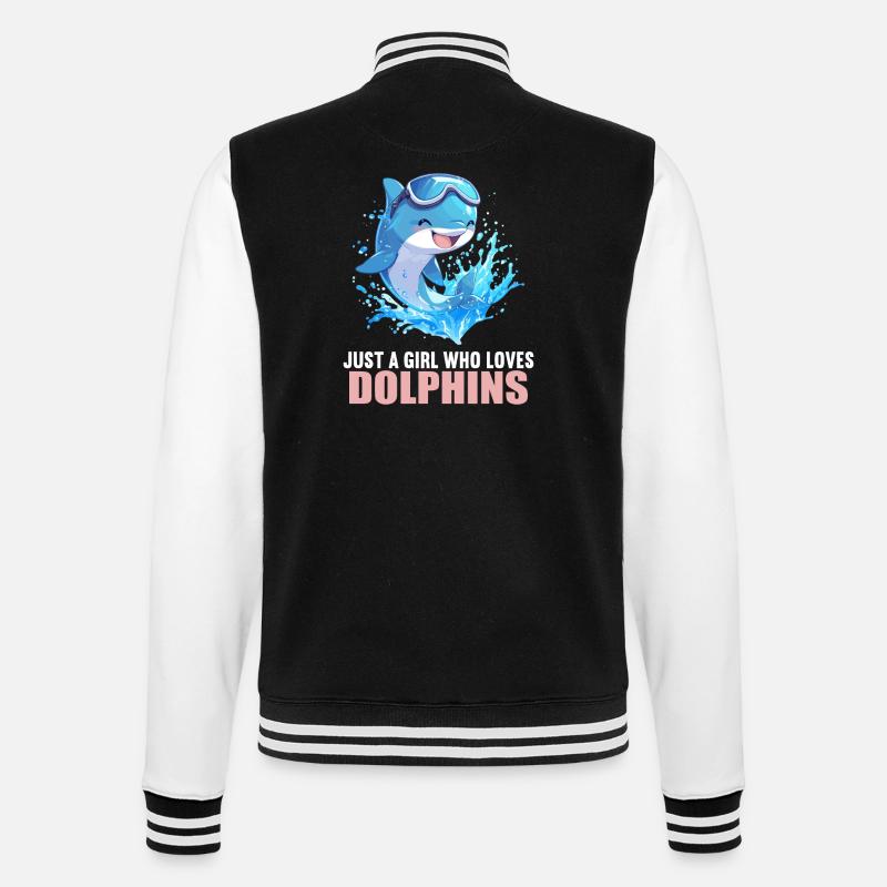 Dolphin Delfine Delfin - College-Sweatjacke - Schwarz/Weiß